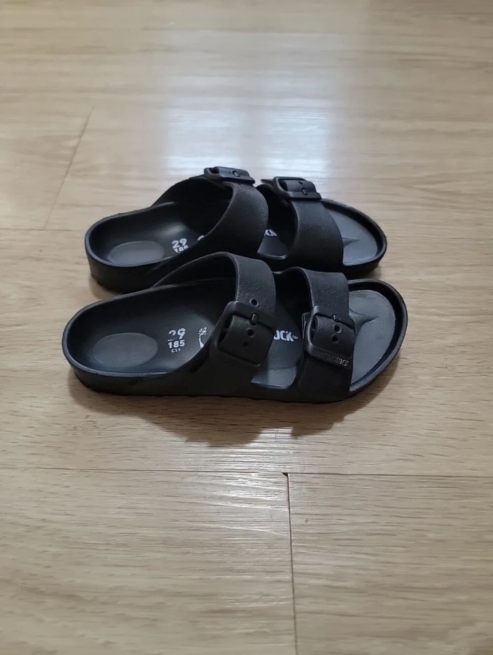 Birkenstock Kids Black Two-Strap EVA Sandals Sz 29 Worn Once US 11